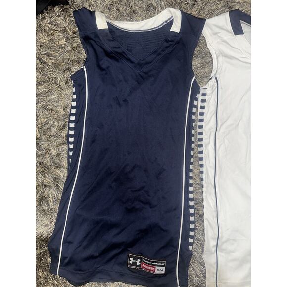 Under Armour Basketball Jersey Lot Of 2 Adult White SLIM Blank Size S Polyester - Picture 3 of 9